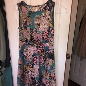 Black floral racerback sundress with mesh detail!